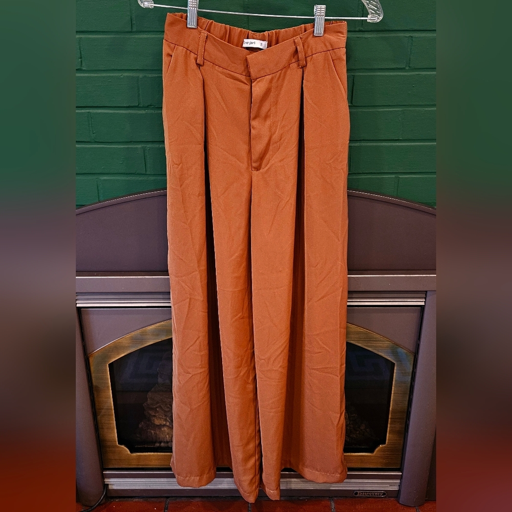 Wide Leg Camel Women's Trousers